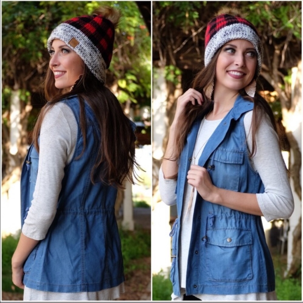 Denim Cargo Vest
